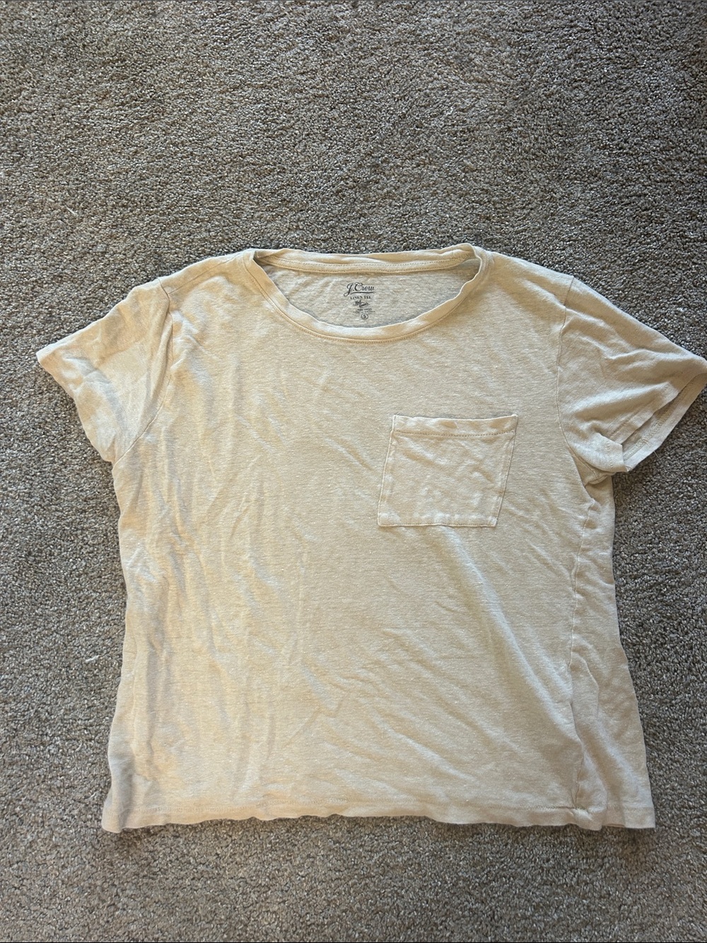 J. Crew Short-Sleeve Pocket Crewneck Tee in Cream